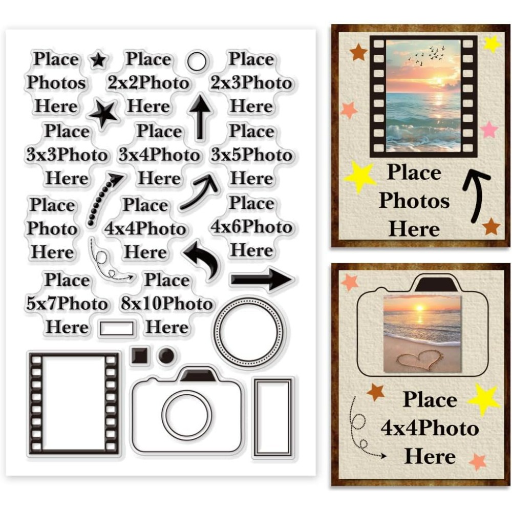 ここに写真を置きます クリアスタンプ 矢印 シリコーンカメラ - Photographic Memory のレビューと価格