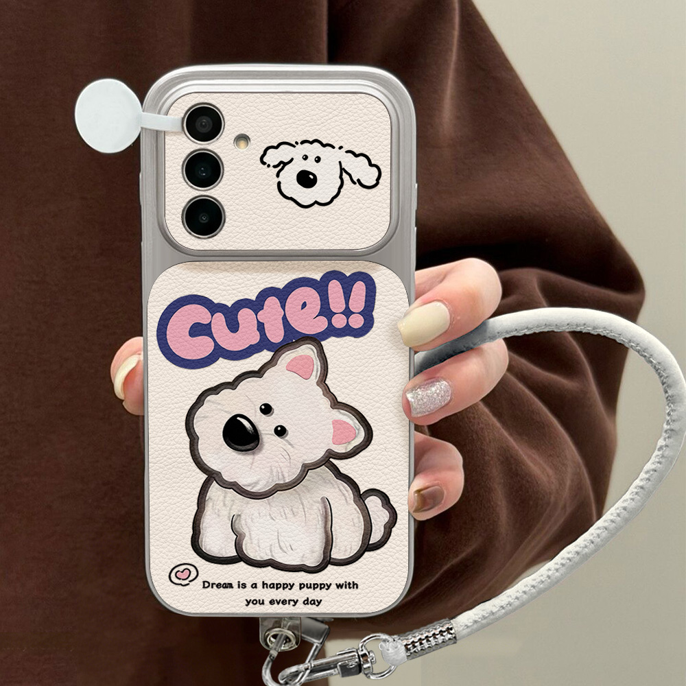 かわいい漫画犬柄のネックストラップ付きスマホケース、Sams - Camera Wrist Strap のレビューと価格