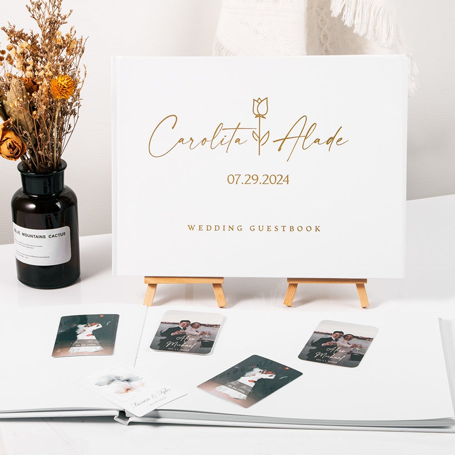カスタム結婚式のゲストブック パーソナライズされたゲストブッ - Photography Book のレビューと価格